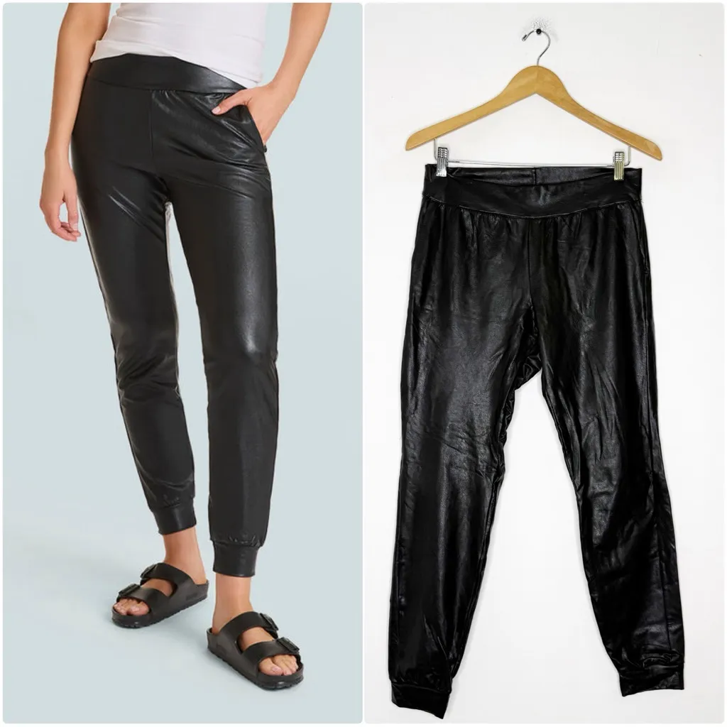 Commando Faux Leather Jogger Pants x Revolve Black Size Medium - Image 2