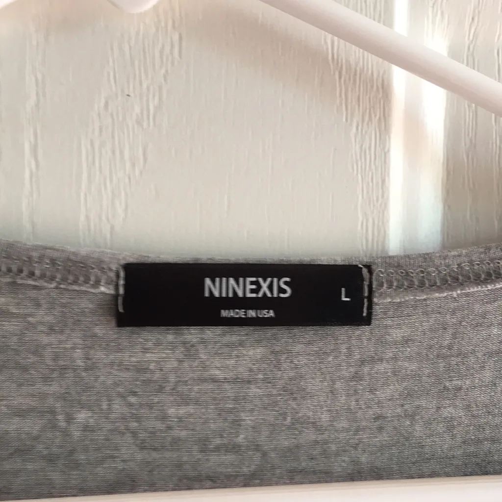 New Women’s Long Sleeve Rayon Dress Very Stretchy Lightweight Gray Size Large - Image 9