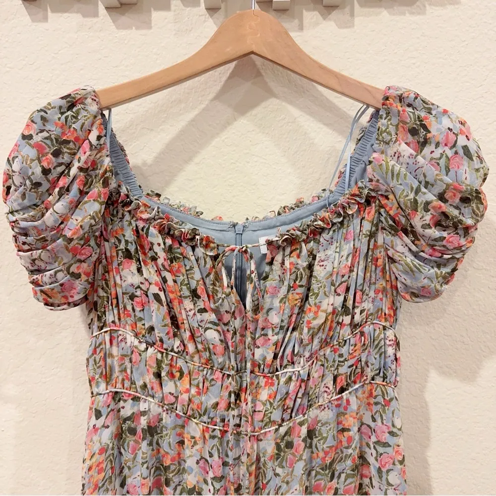 ASTR Roseline Maxi Dress	in Blue Pink Multi Size Small NWT - Image 4