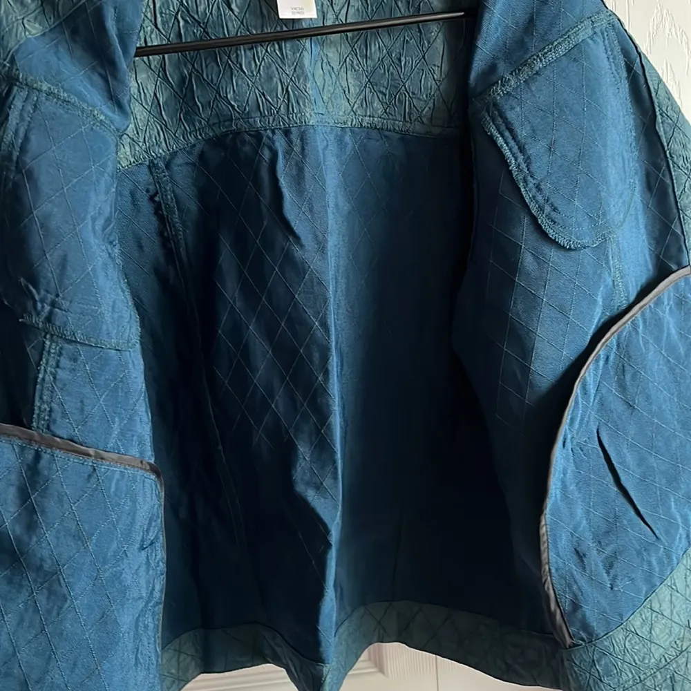 Coldwater Creek Womens Jacket Iridescent Teal Button Front Lightweight Sz L - Image 5