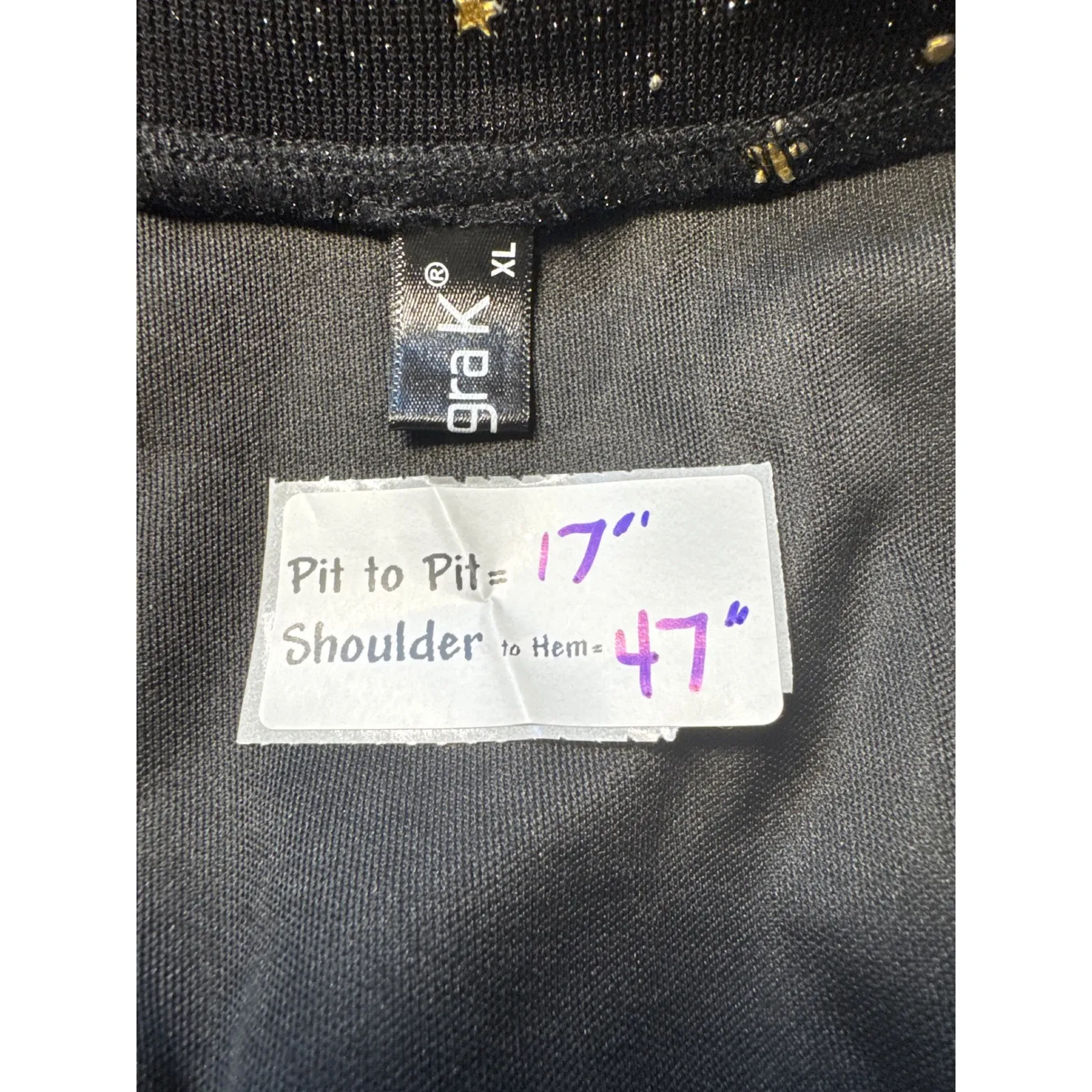 Allegra K Black Gold‎ Stars Sleeveless Ruched Bodycon Midi Dress - XL - Image 3