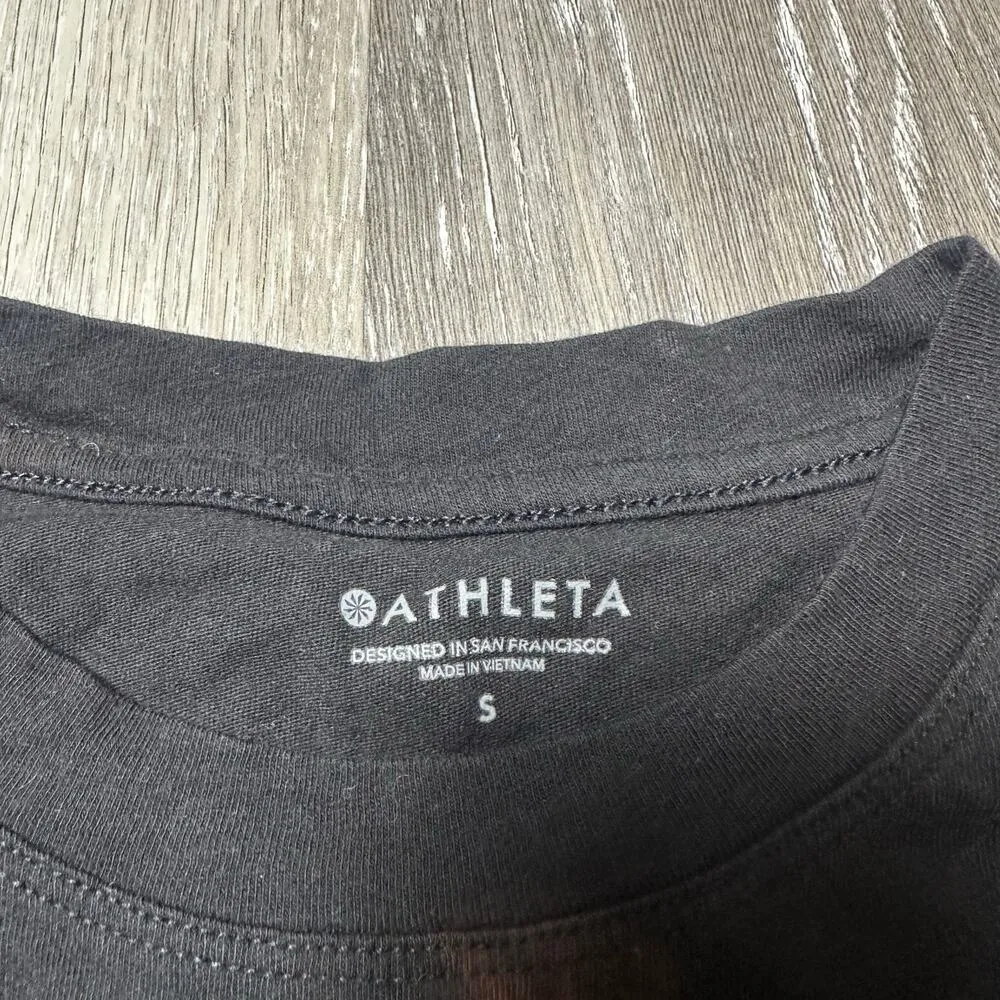 Athleta Muscle Tank Top Black and Orange - Image 2