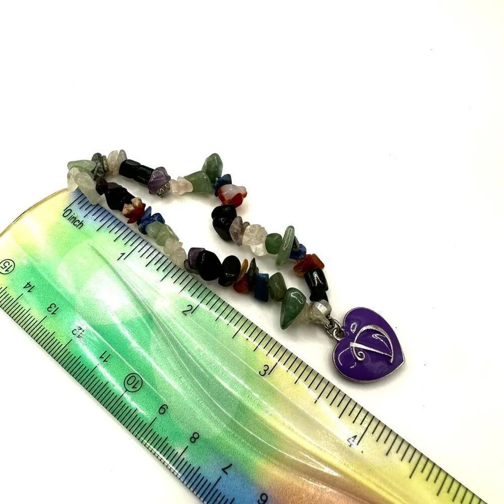 Multi gemstone D heart monogram charm bracelet - Image 5