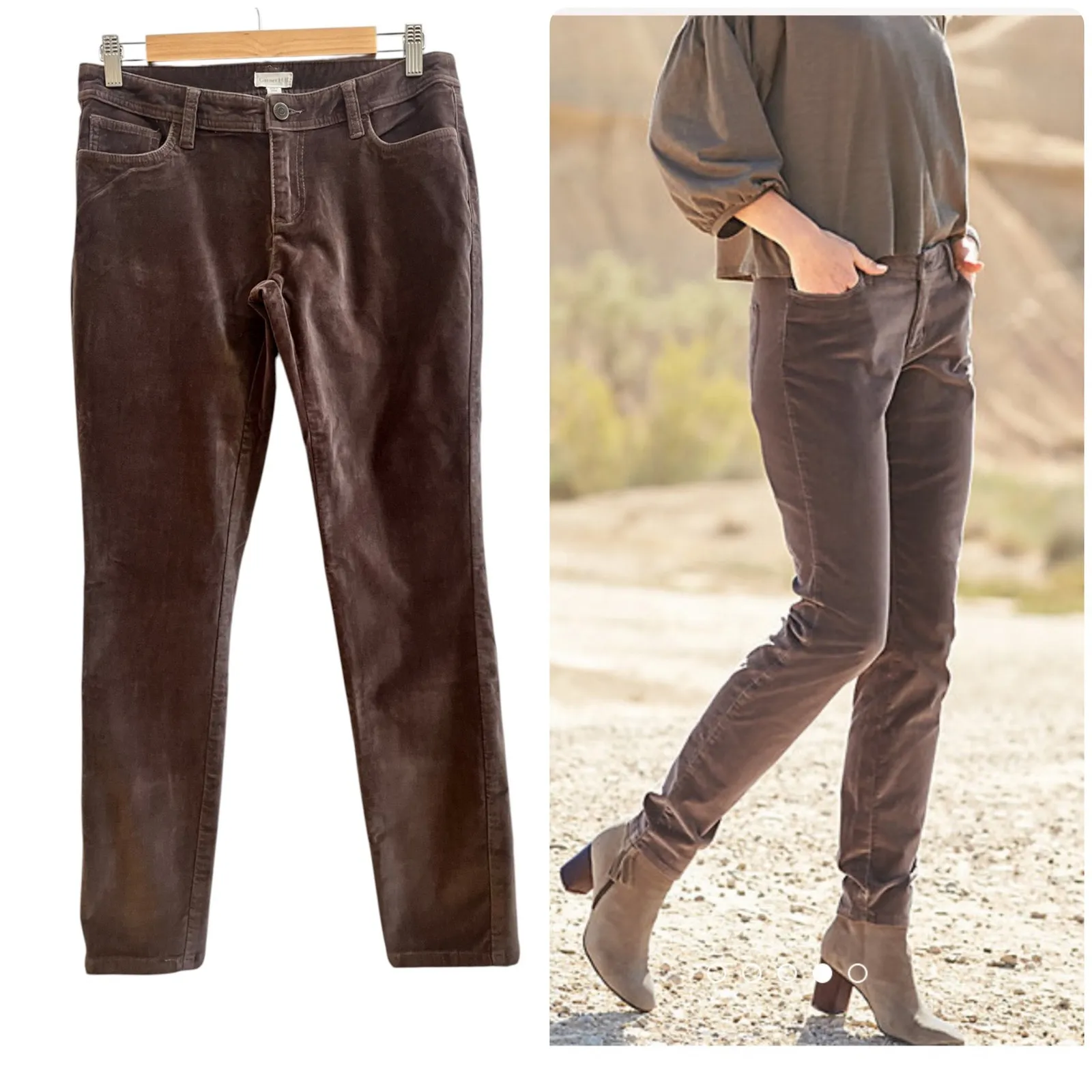 Garnet Hill Velvet Petite Size 2 Slim Pant 27 Inch Inseam Casual Style 33015 - Image 2