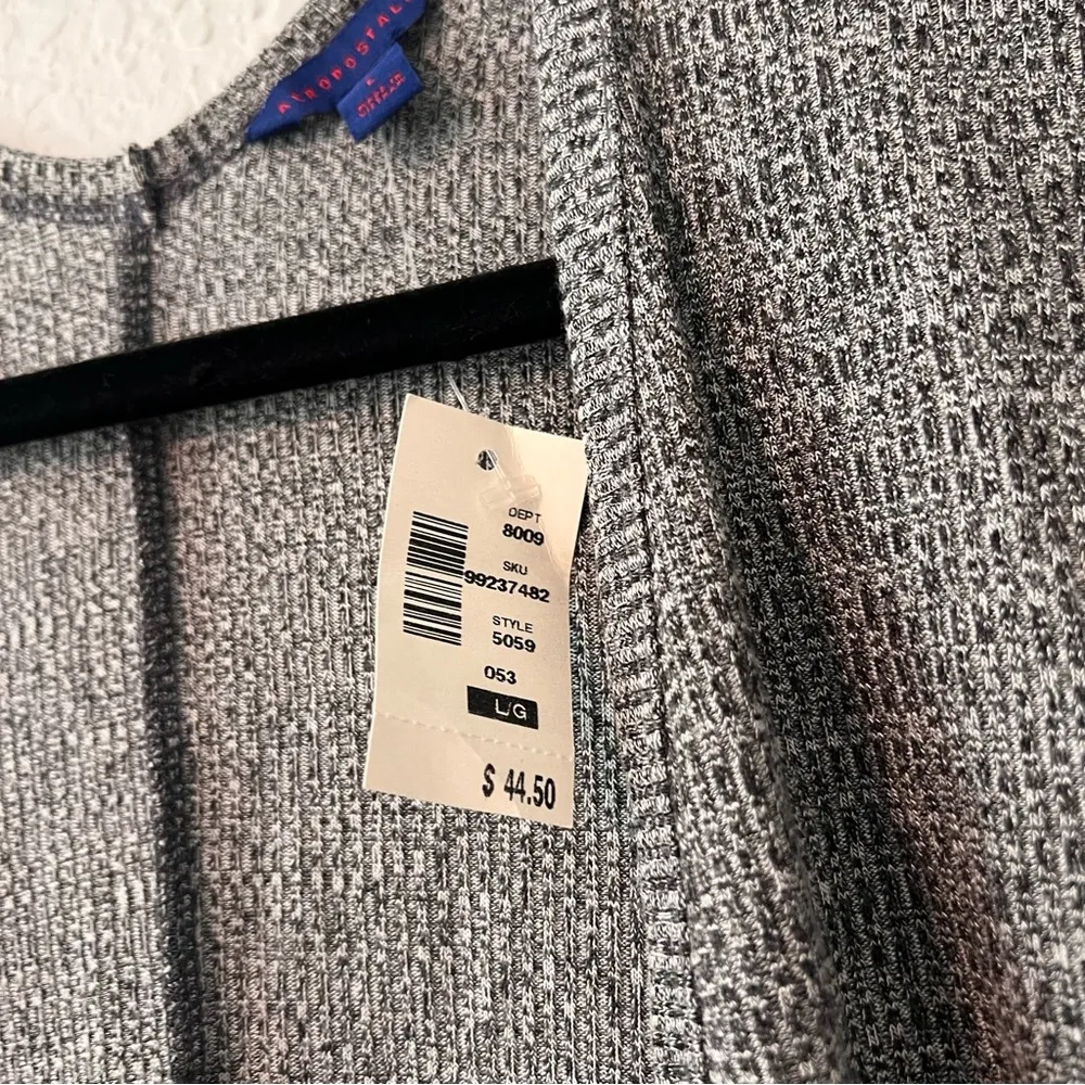 Charcoal Gray Heather Open Front Cardigan Sweater NWT Large retail $44.50 #30 - Image 2