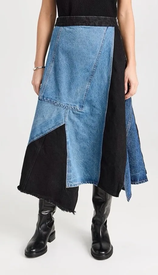 Sea New York Elena Denim Baggy Skirt Blue Size 6 - Image 1