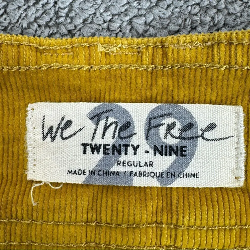 We The Free Free People Y2K Joanie Corduroy Button Up Micro Mini Skirt Yellow 29 - Image 8