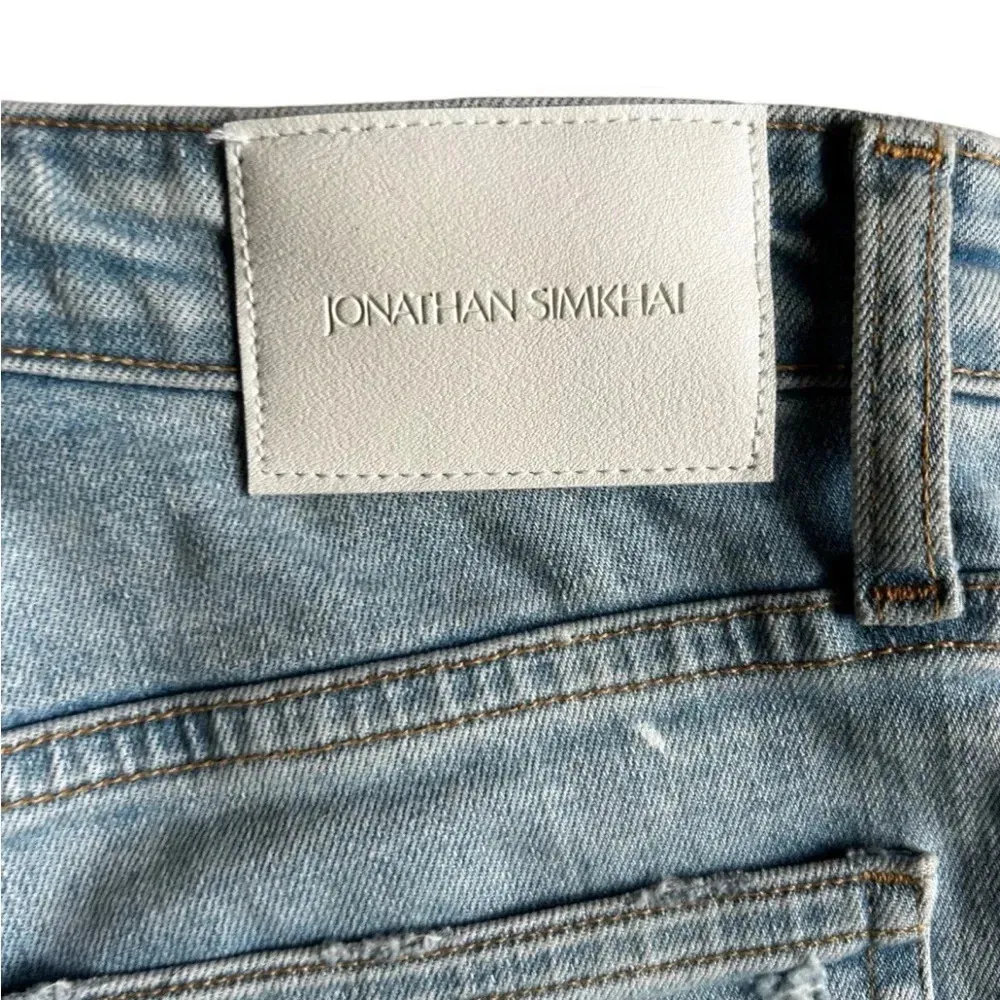 Jonathan Simkhai Standard River High Rise Straight Jean Light Wash Size 28 Fray Blue - Image 10