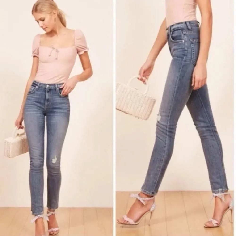 Reformation Hepburn Jeans in Rainier‎ Wash Size 24 - Image 3