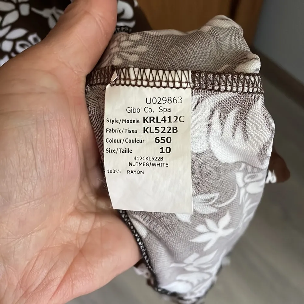 MICHAEL MICHAEL KORS Brown & White Flower Print Summer Dress 10 (RUNS SMALL) - Image 9