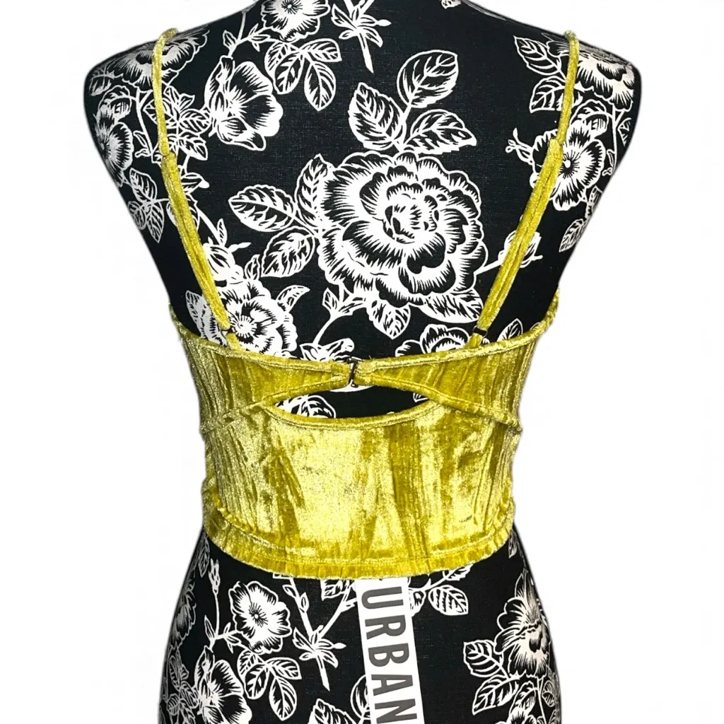 Size S: Urban Outfitters Josie Velvet Cami-Chartreuses - Image 2