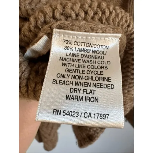 90s Vintage Old Navy sz‎ XL Womens Wool Chunky Cable Knit Pullover Sweater Y2K Brown - Image 7