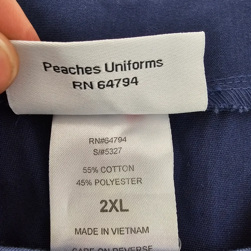 Katherine Heigl Collection Scrubs Dark Blue Long Sleeve Top flower sz 2XL - Image 6