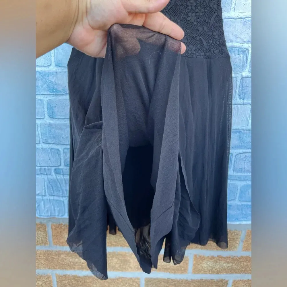 Fuzzi Jean Paul guiltier Black Lace Tulle Mesh Fit Flare Stretch dress small - Image 9