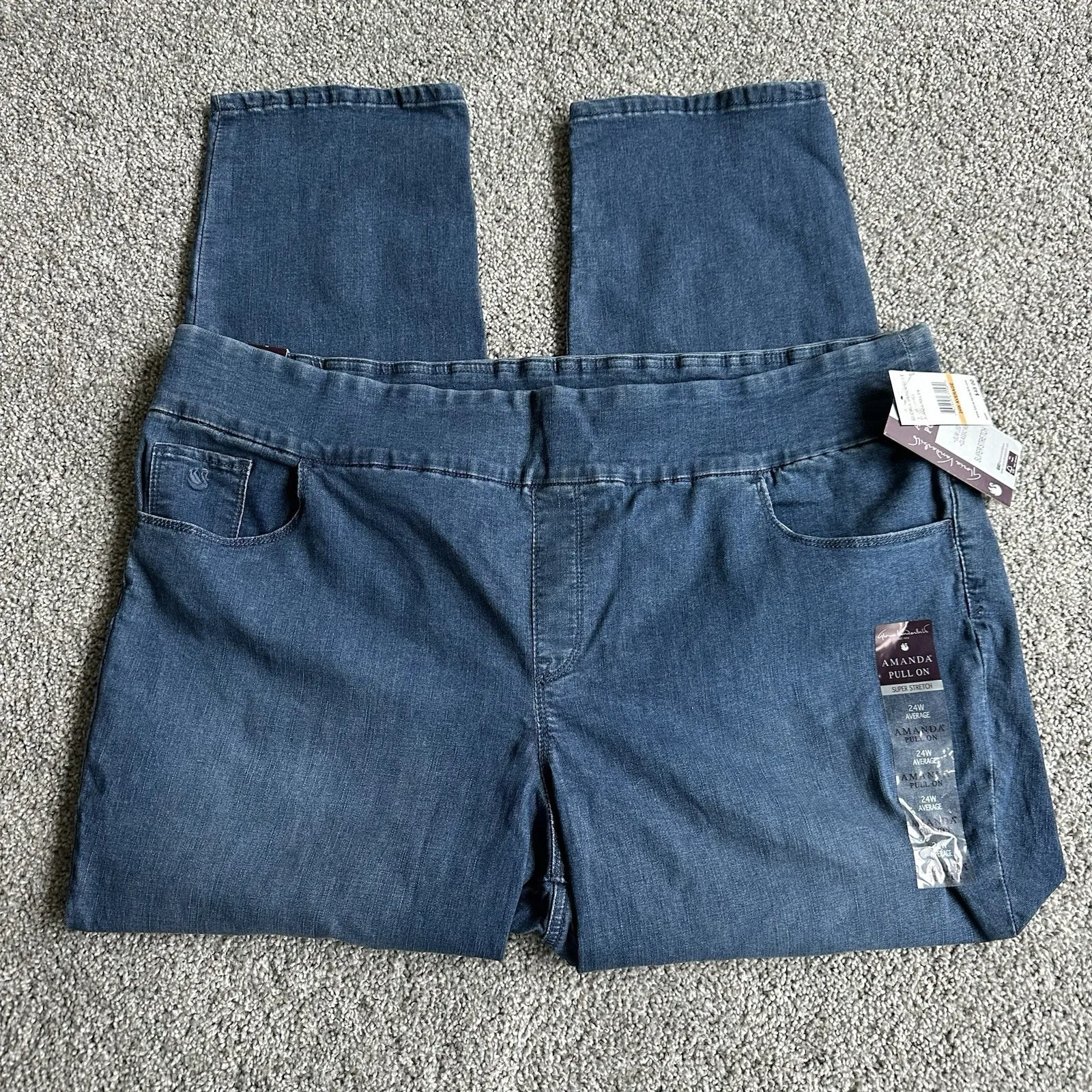 NWT Gloria Vanderbilt Amanda Pull-On Super Stretch Jeans 24w Average - Image 1