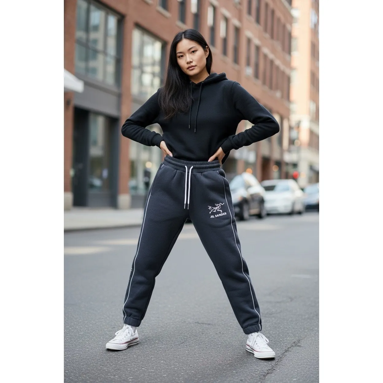 Arc’teryx x Jil Sander Reflective Skeleton Logo Jogger Sweatpants Gray Sz Medium - Image 2