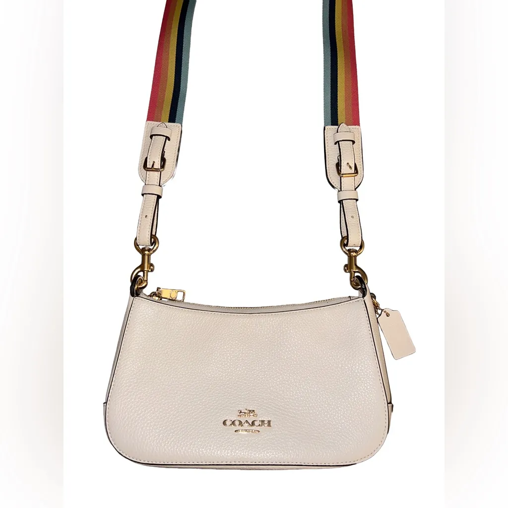 COACH JES BAGUETTE CROSSBODY PURSE W/RAINBOW STRAP & GOLD HARDWARE #C7265 - Image 15
