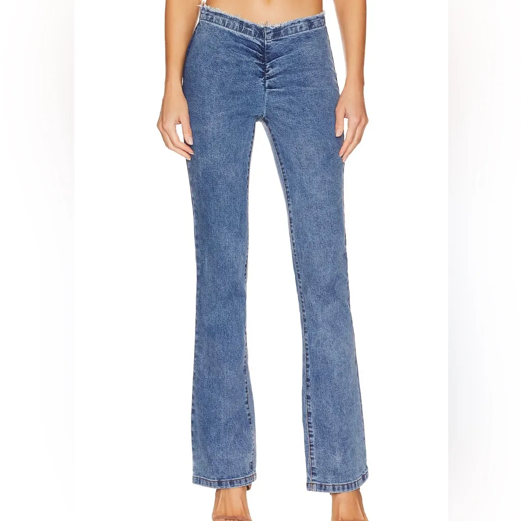 Superdown Flare Leg Denim. Raw Hem Top NWT - Image 4