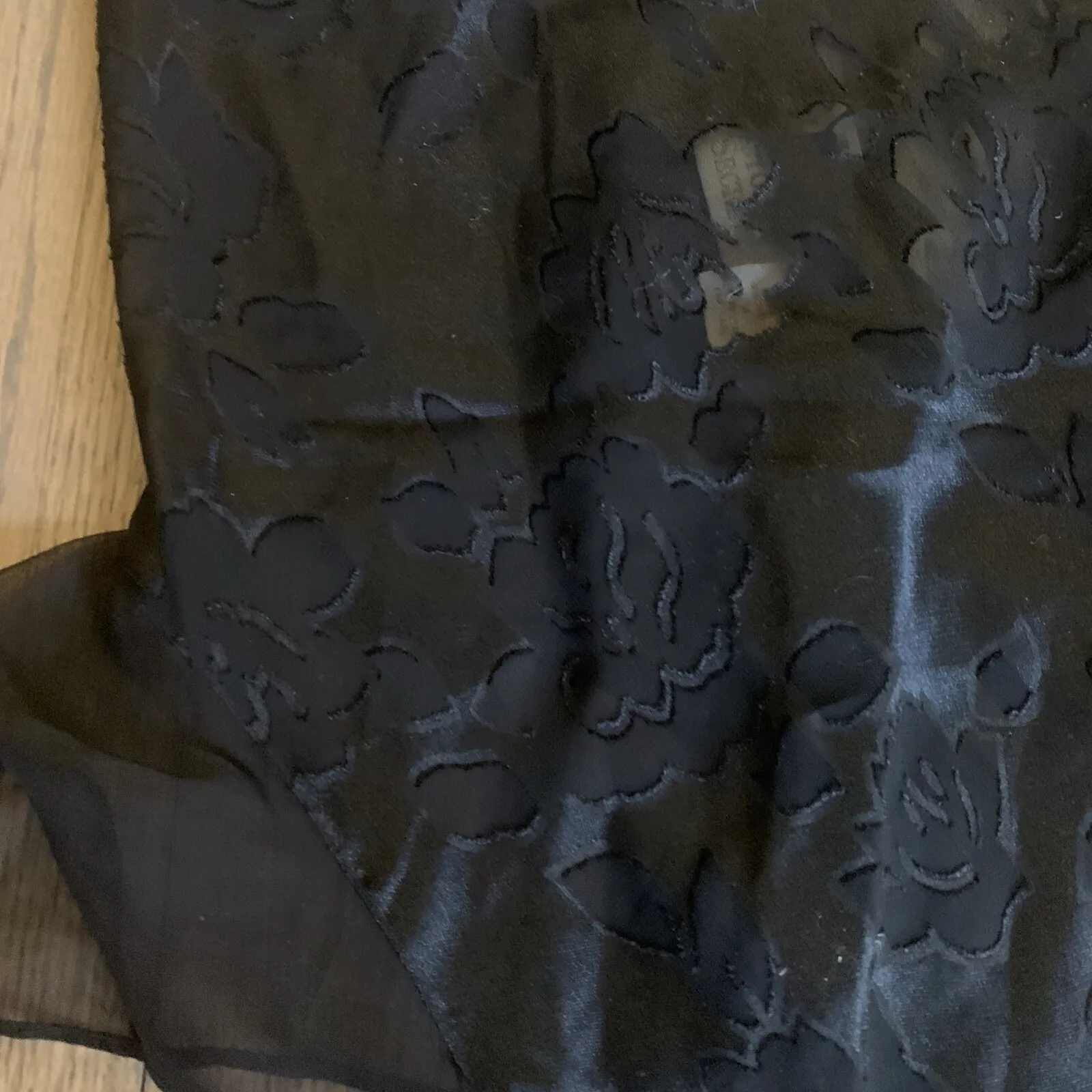 NWT VICTORIA'S SECRET Black SHEER FLORAL TEDDY SZ Medium Burnout Romper Flutter - Image 5