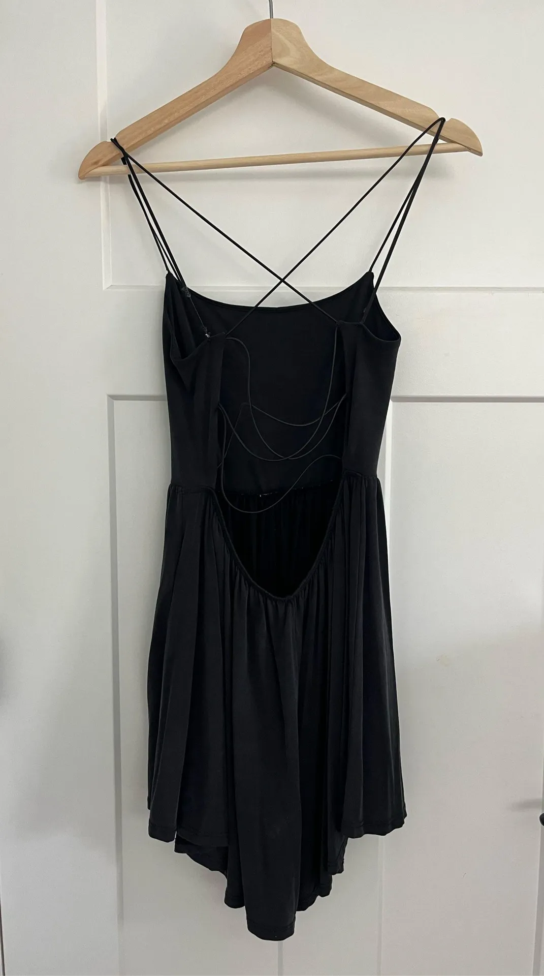 Urban Outfitters Charcoal Grey Criss Cross Romper - Image 3