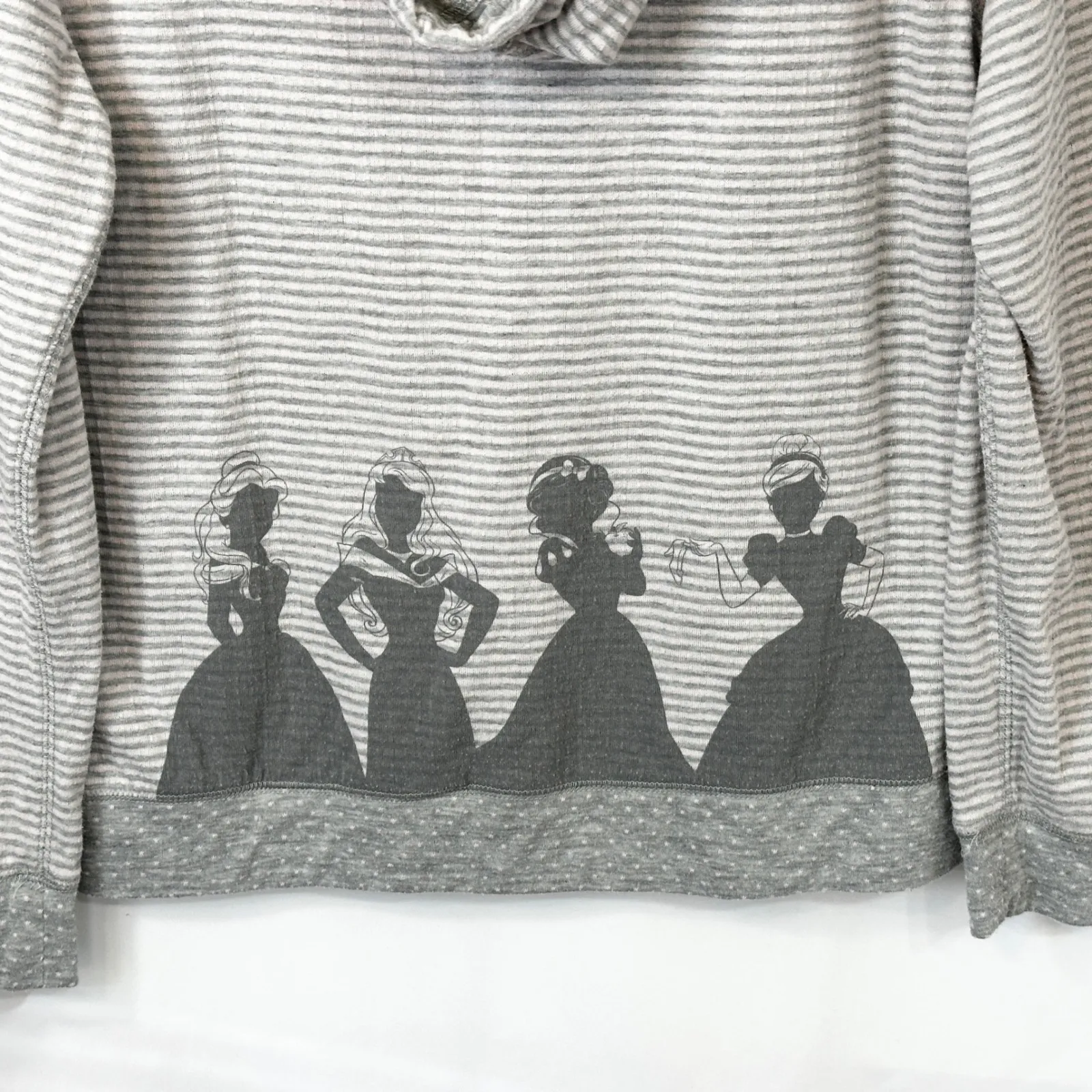Disney Parks Large Jacket Princess Silhouettes Striped Full‎ Zip Hoodie Gray 394 - Image 10