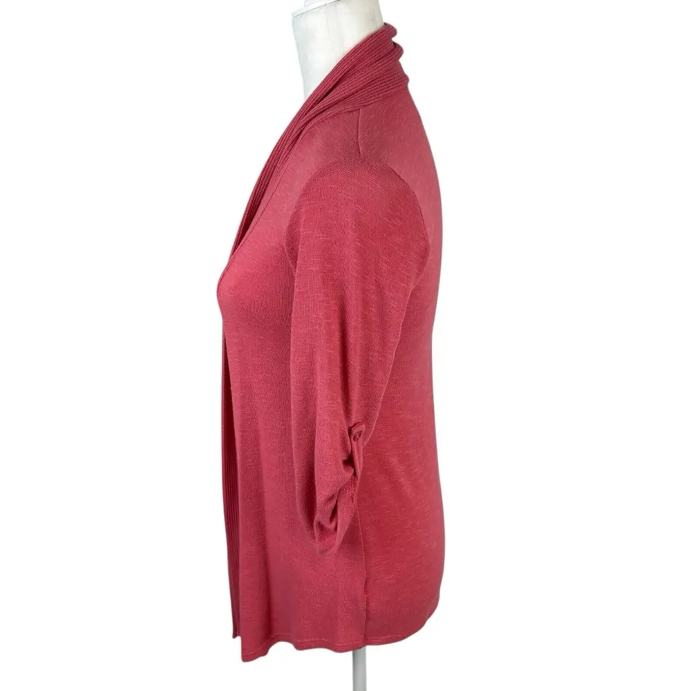 Bobeau Red Open-Front Cardigan Size XS - Image 4