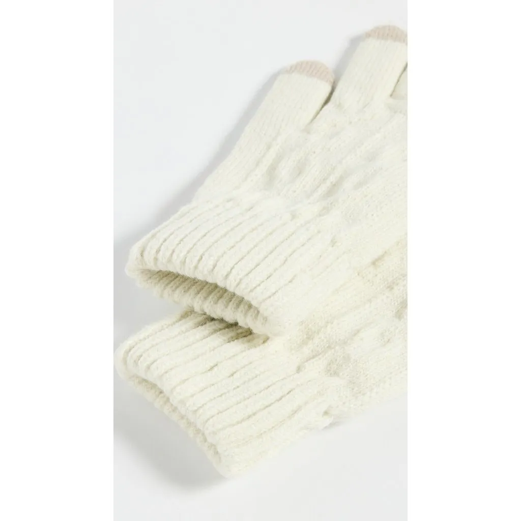 Hat Attack Frosty Touch Gloves in Ivory One Size Womens Smart Mittens Gray - Image 2