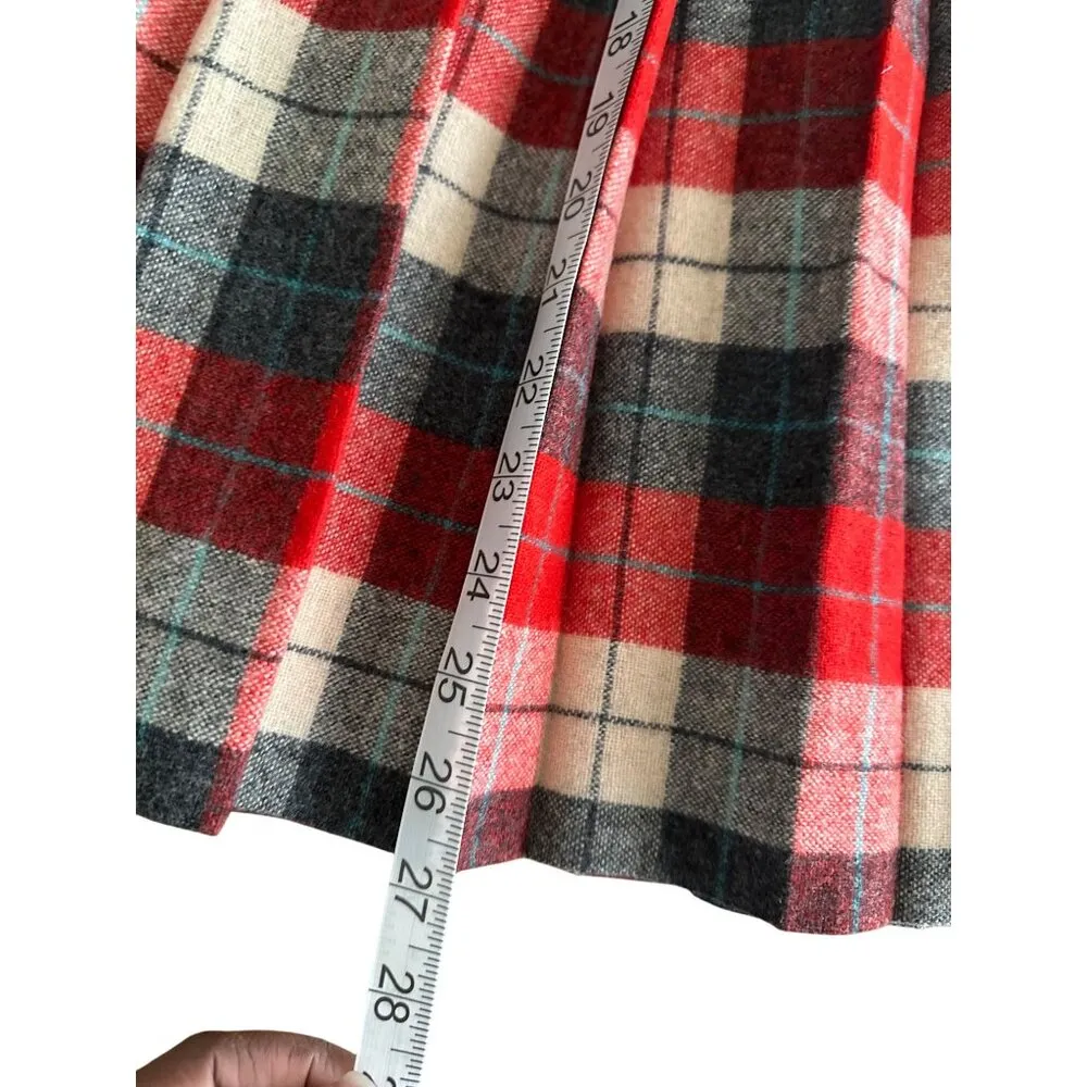 Vintage Red & Grey Plaid Wool Blend A - Image 6