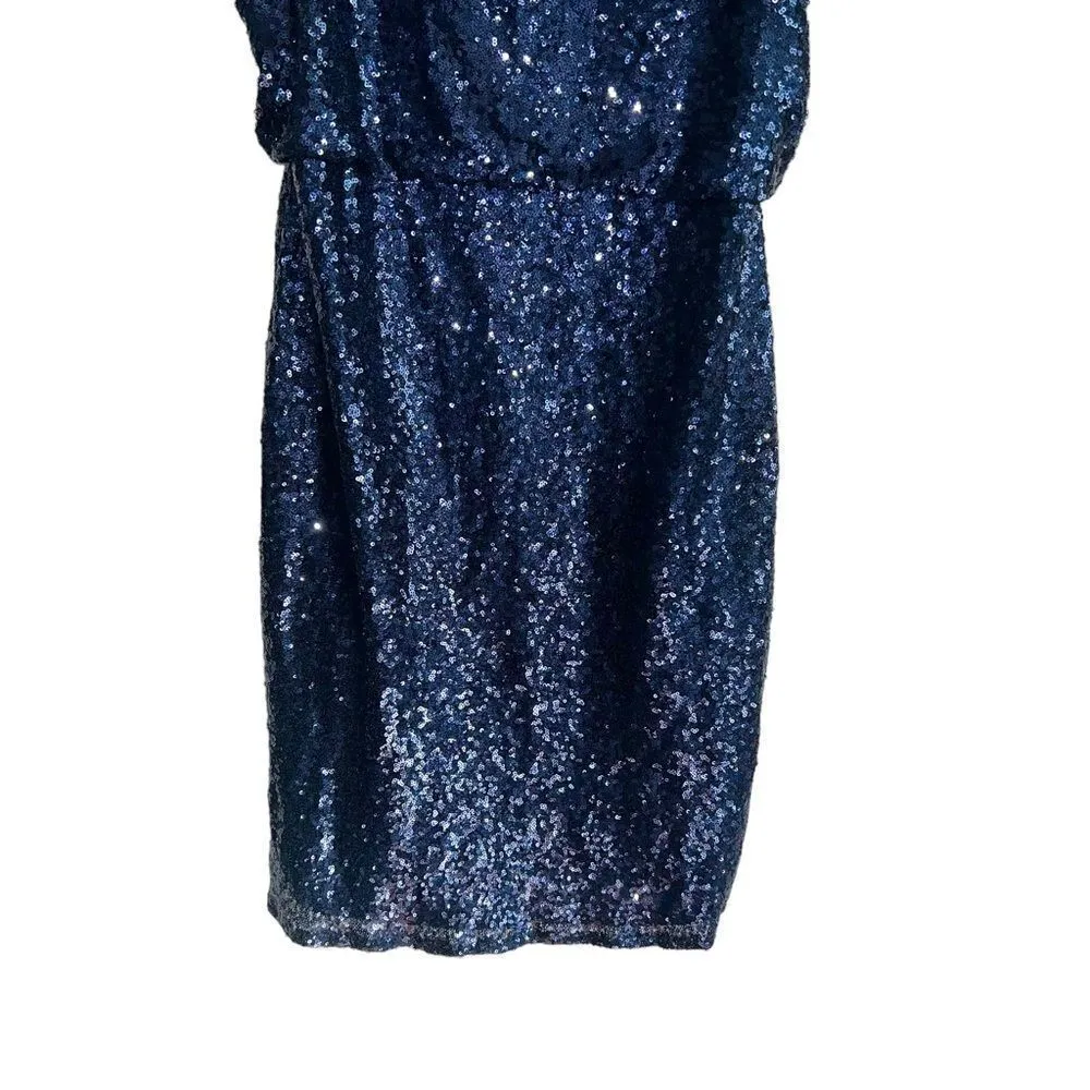 Jenny Yoo Navy All Over Sequin Cocktail Dress Size 14 - Image 4
