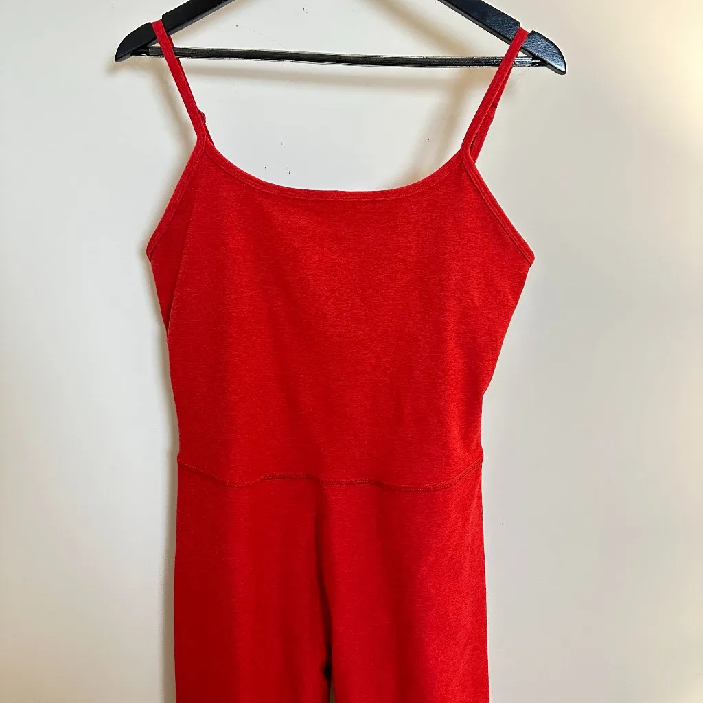 BEYOND YOGA Uplevel Space Dye Midi Jumpsuit in Ruby Red Heather Size X-Large - Image 3