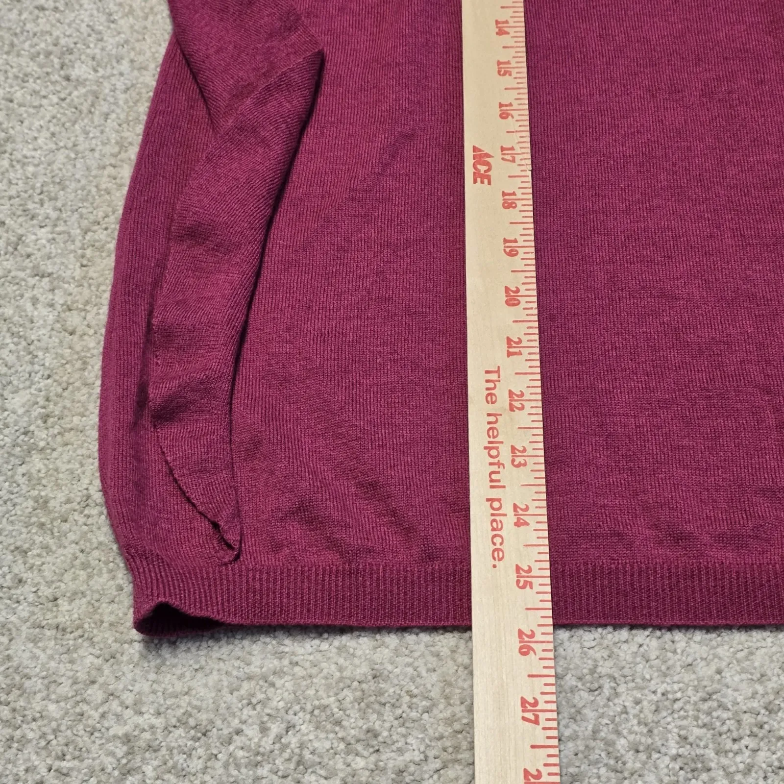 Red Valentino Womens Sleeveless Ruffle Knit Top‎ Burgundy Wool Cotton Italy Sz L Size L - Image 4