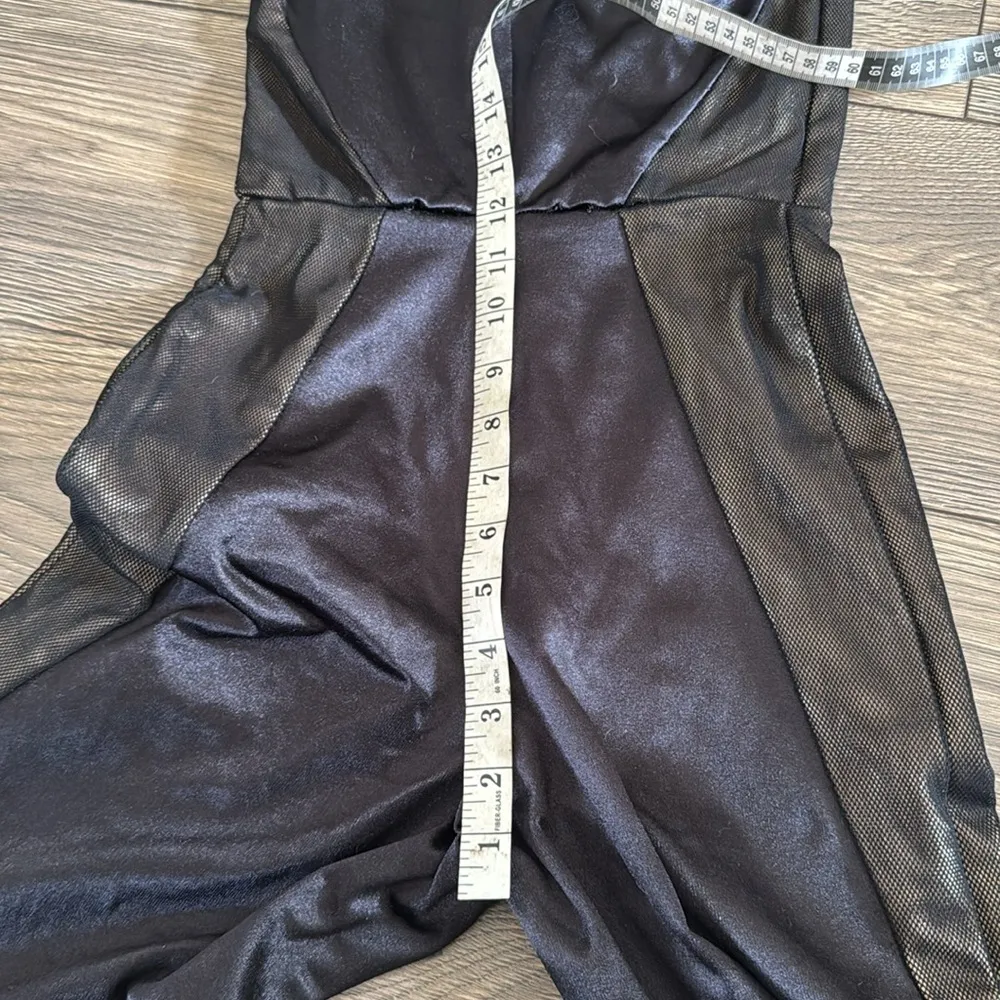 Vintage fun and funky stretchy v neck deep v back end flared leg  Black Jumpsuit - Image 6