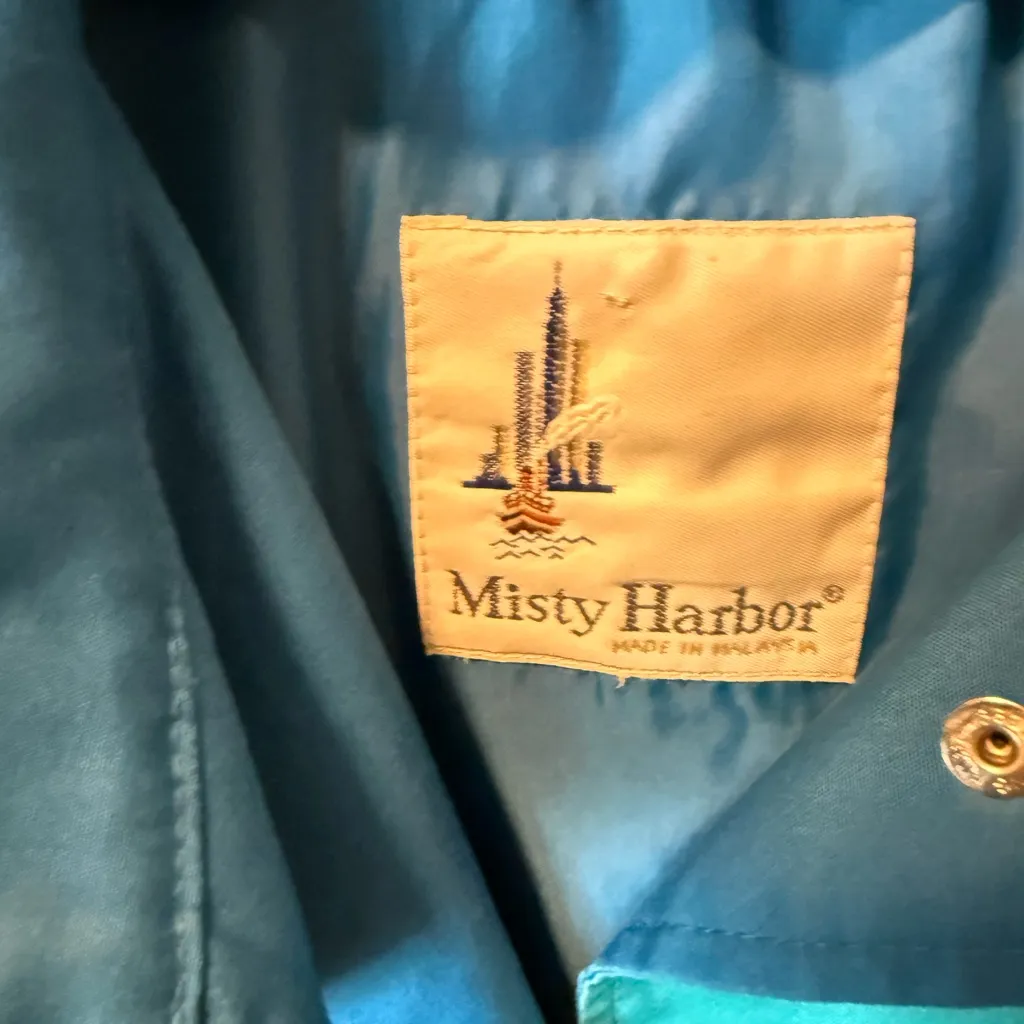 Vintage Misty Harbor Teal Blue Rain Jacket Retro 80s/90s Coastal Style Size 8 - Image 3