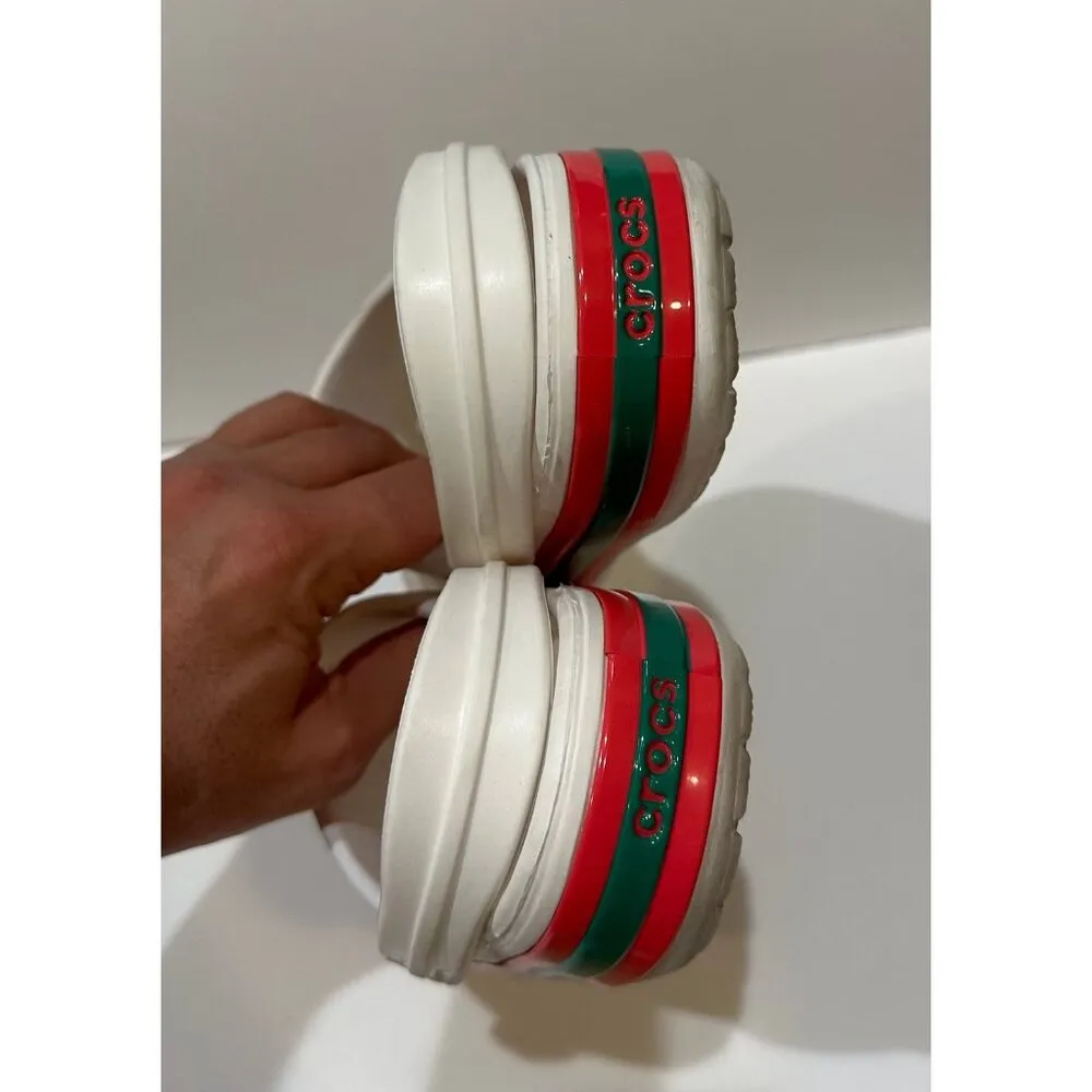 Crocs Crocband Hyper Shine Clog White/Poppy Size 7.0 - Image 7