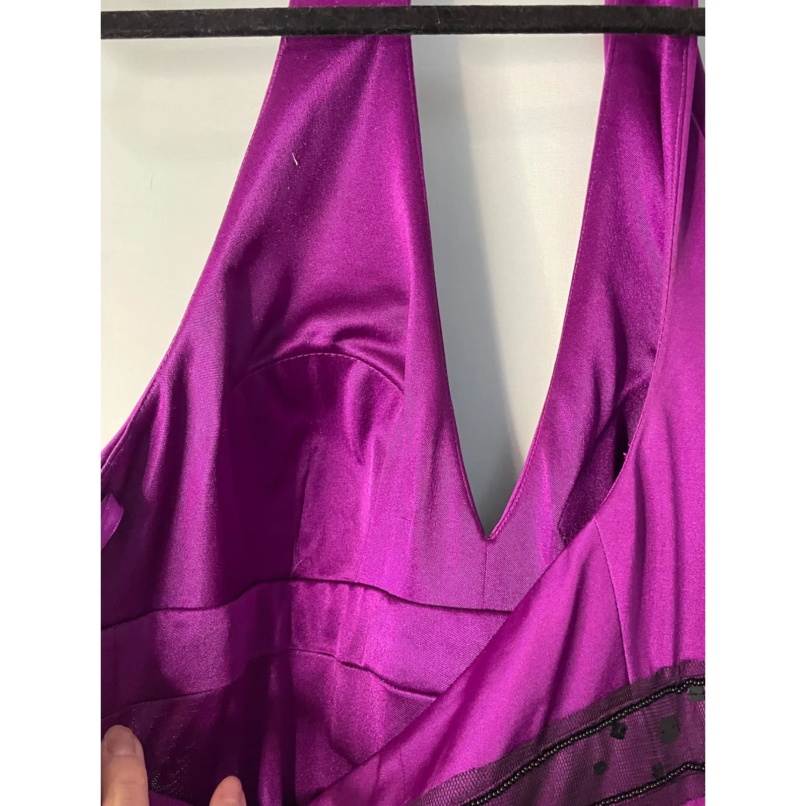 Adrianna Papell Boutique Halter Neck Embellished Waist Ruched Maxi Dress Size 8 - Image 9