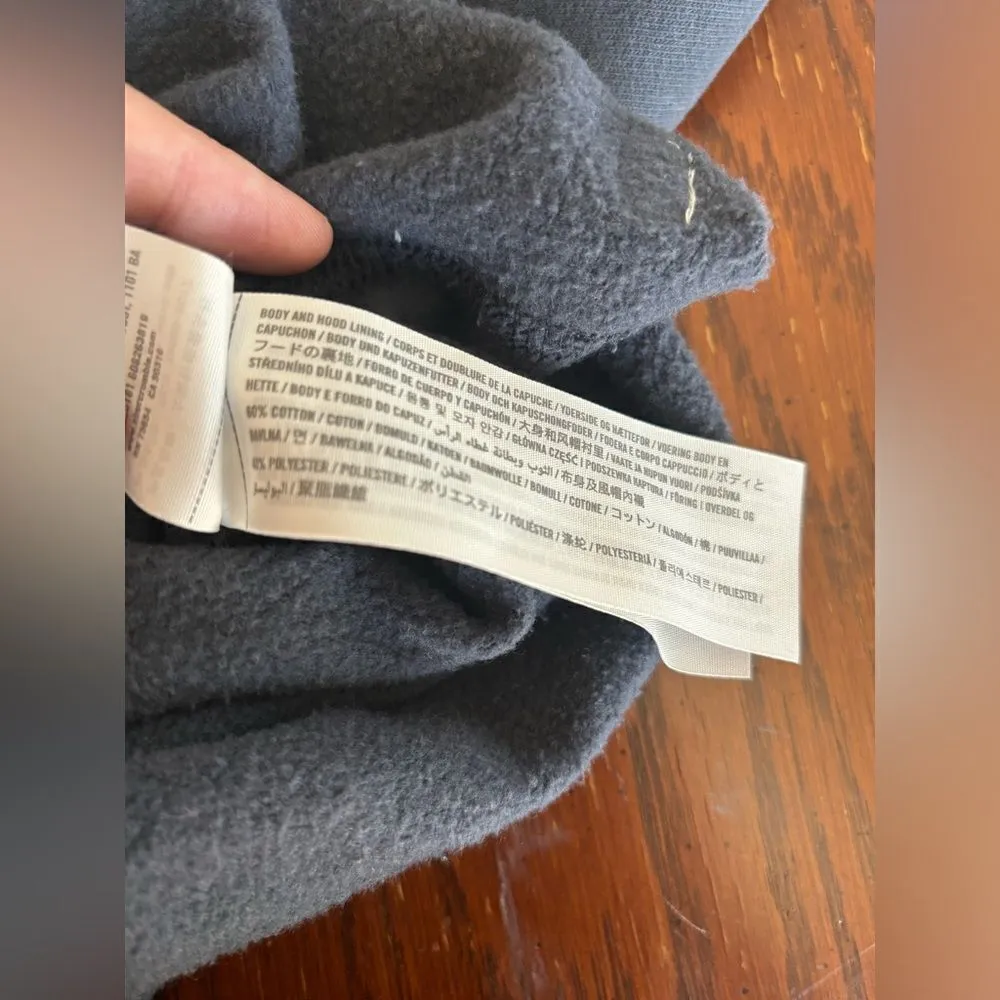 Abercrombie navy hoodie with arm stripe size S - Image 4