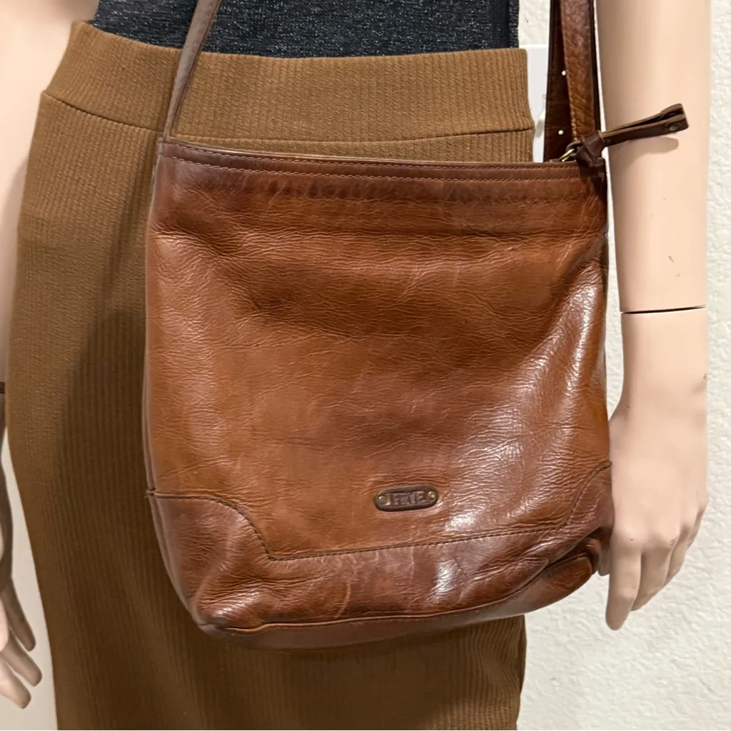 Vintage FRYE Melissa Brown Genuine Leather Crossbody Bag - Image 4