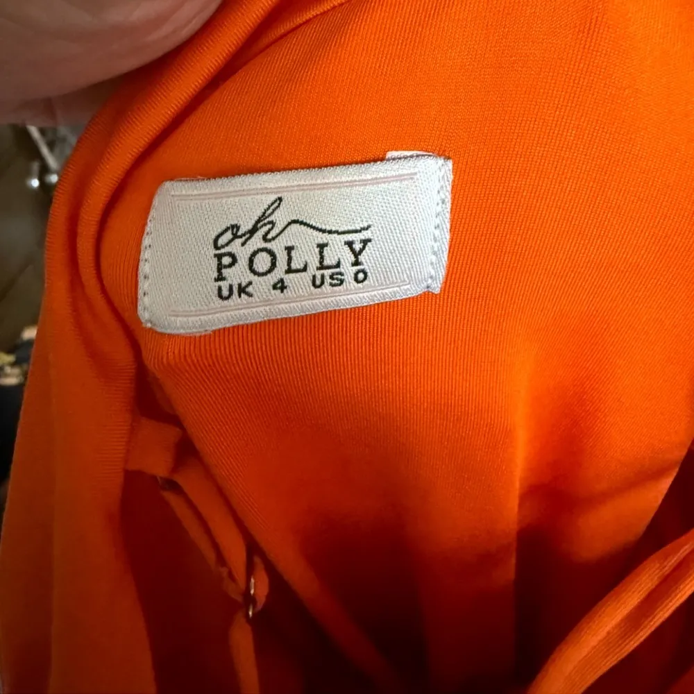 Oh Polly Orange Ruched Mini Dress Size 0 - Image 4