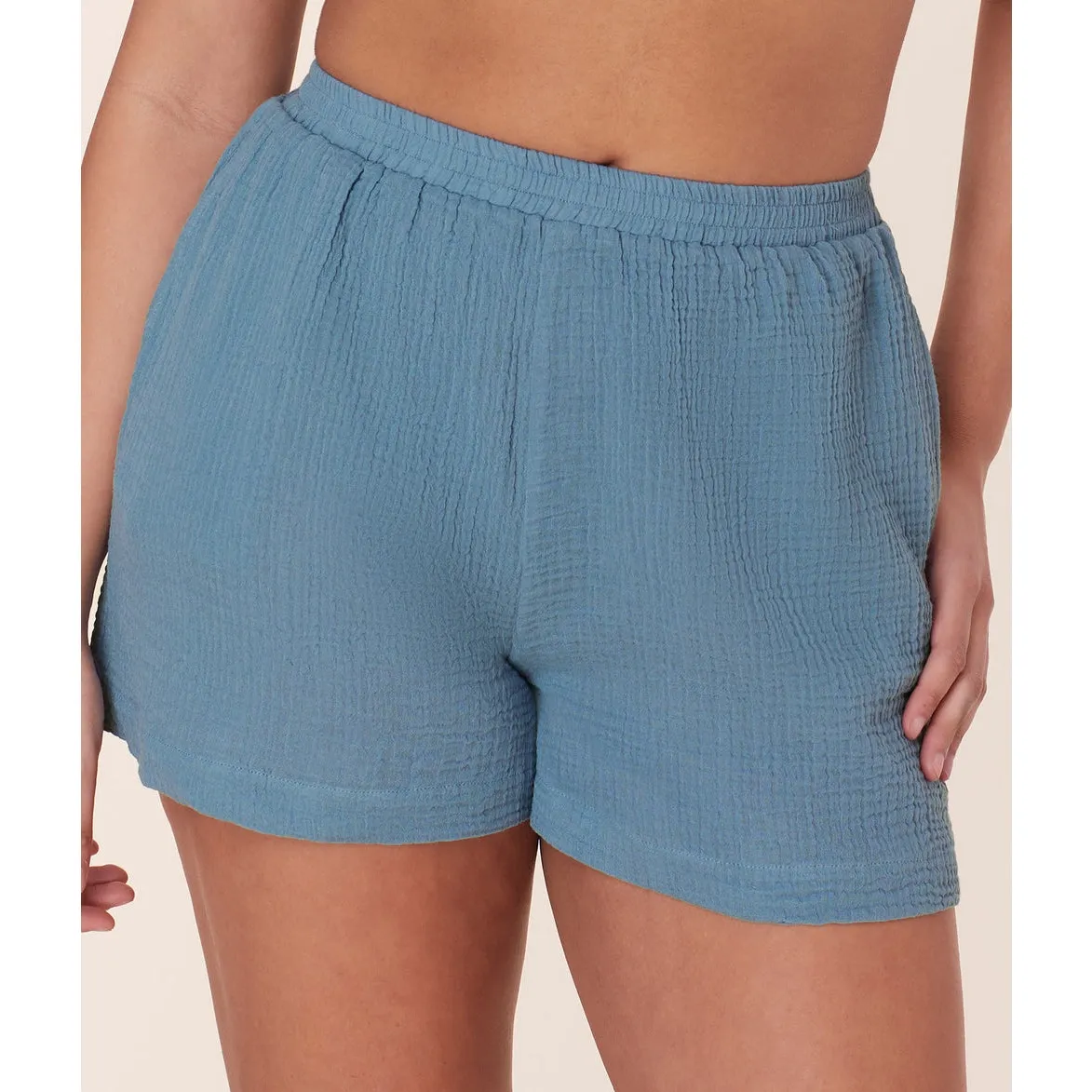 Andie Swim Cotton Guaze Mullins Short in Oceanview Blue S NWT - Image 2