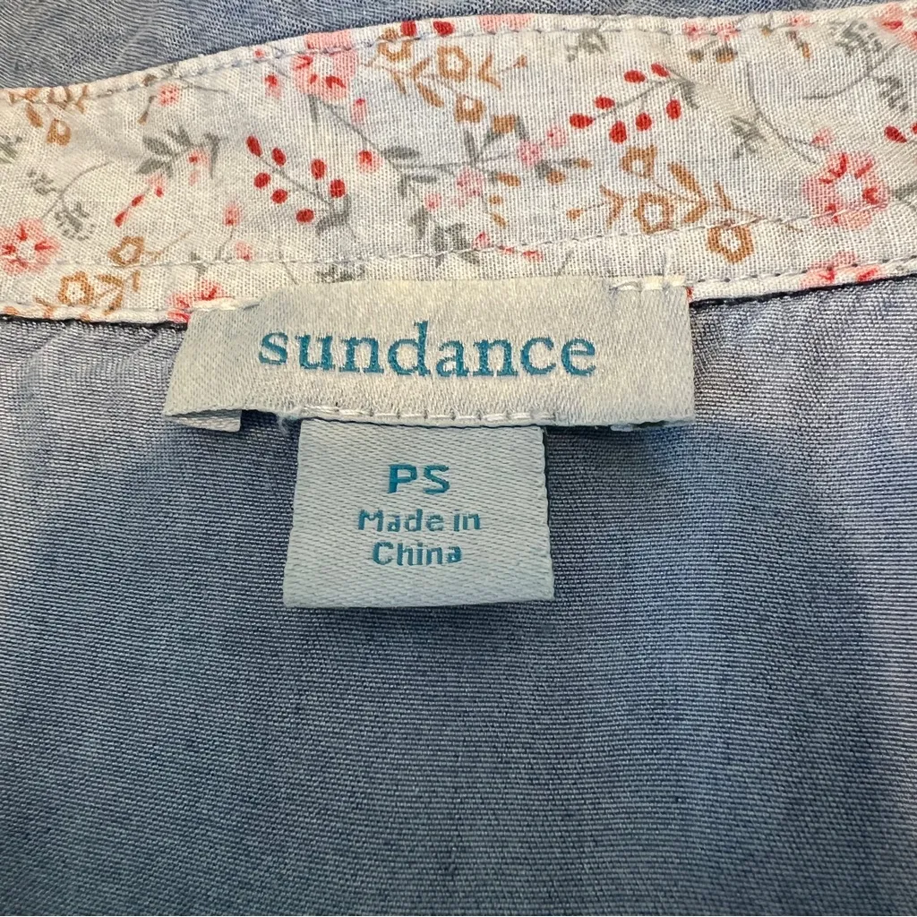 SUNDANCE chambray shirtdress country western size Petite Small - Image 9