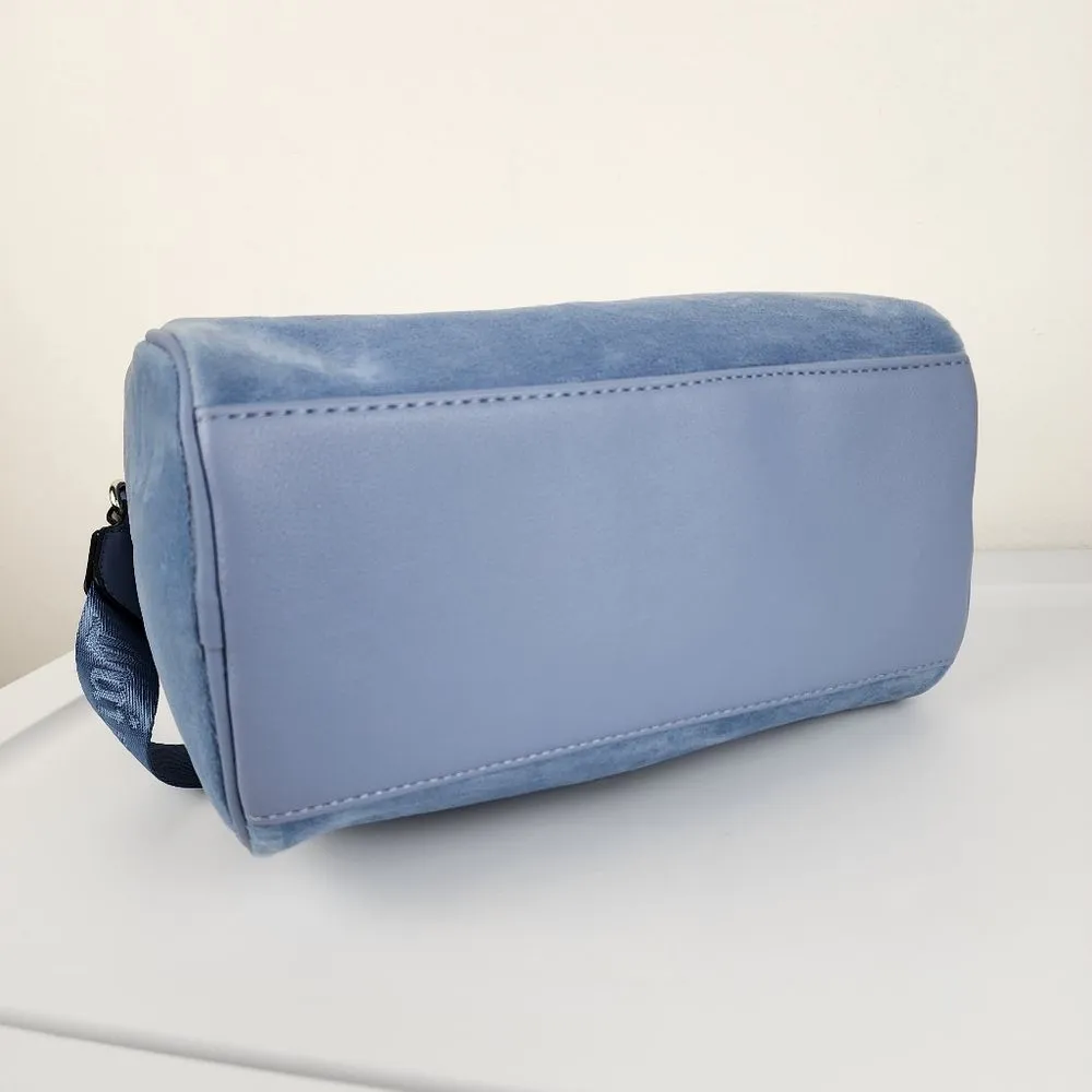 Juicy Couture Bag Obsession Satchel Slate Blue Velvet Rhinestones Purse Handbag - Image 6