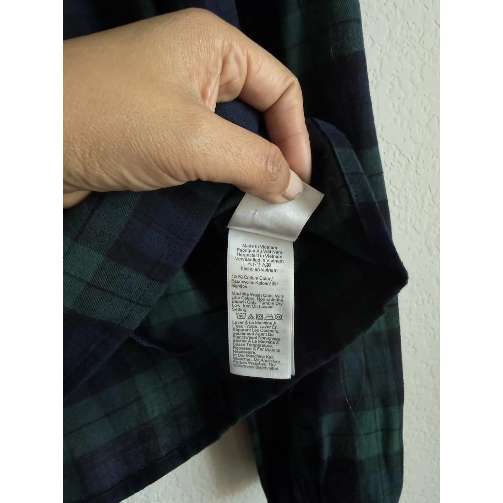 J.Crew Blackwatch Blue Green Flannel Squareneck Ruffle Top Women Size Petite XS - Image 11