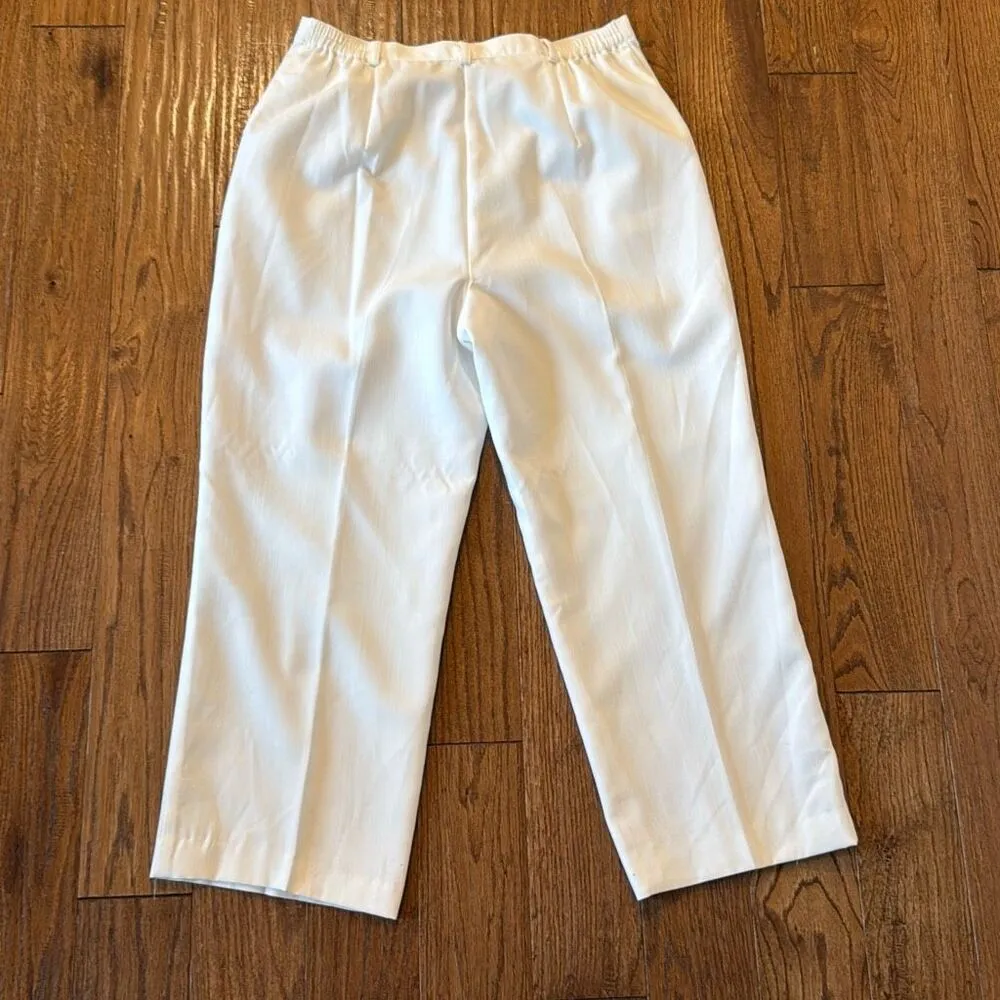 Sag Harbor white tailored lined pleat front pant size 12p - Image 7