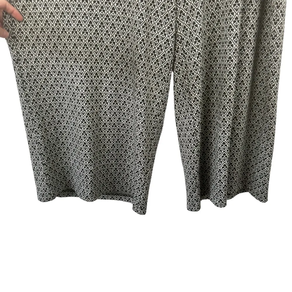 ELOQUII B&W Knit Design Wide Leg Pull On Crop Pants Career Pockets Plus‎ Size 22 - Image 5