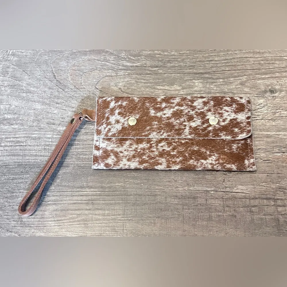 FINAL PRICE Beaudin Take Along Small Wristlet In Hair on Hide Brown - Image 8