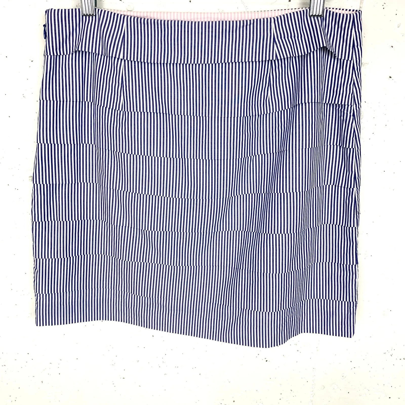 Vineyard Vines Womens Tiered Cotton Mini Skirt Blue White Nautical Stripe Size 4 - Image 2