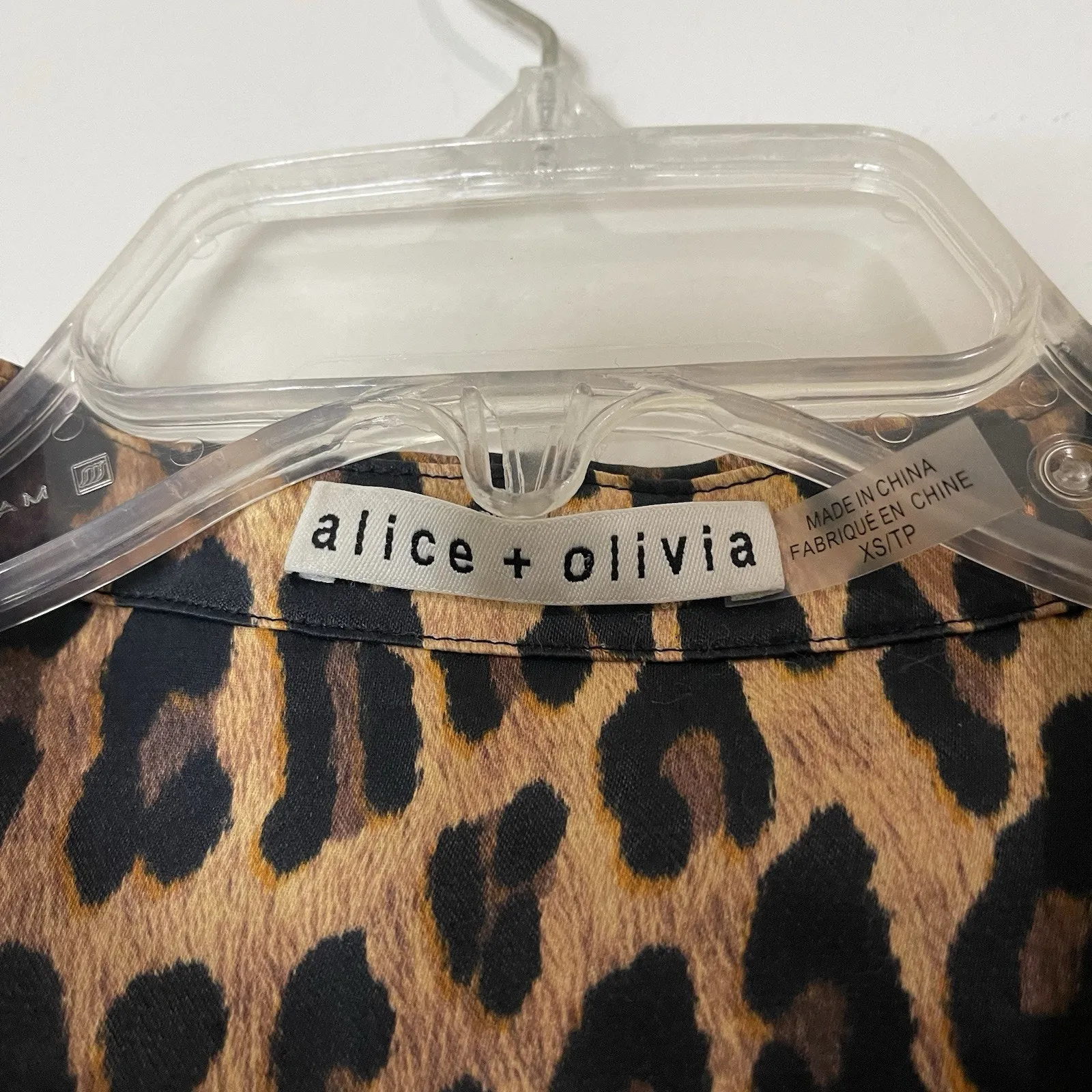 ALICE + OLIVIA Jude Tunic Leopard Short Sleeve Mini Shirtdress XS $395‎ - Image 4