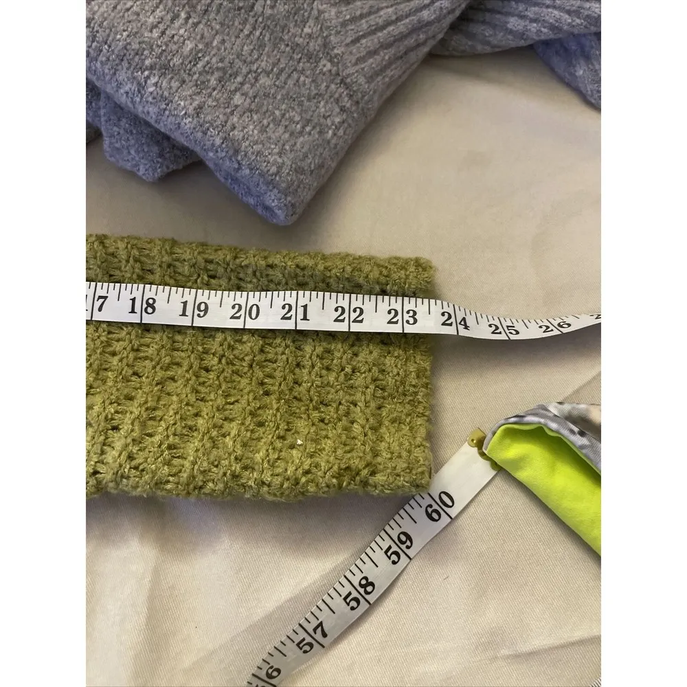 Aerie Womens Sweater Size XS Chunky Knit High Neckline Mock Green Oversized Soft - Image 11