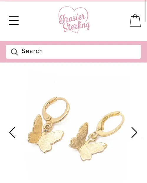 Frasier Sterling Gold Butterfly Huggies - Image 5