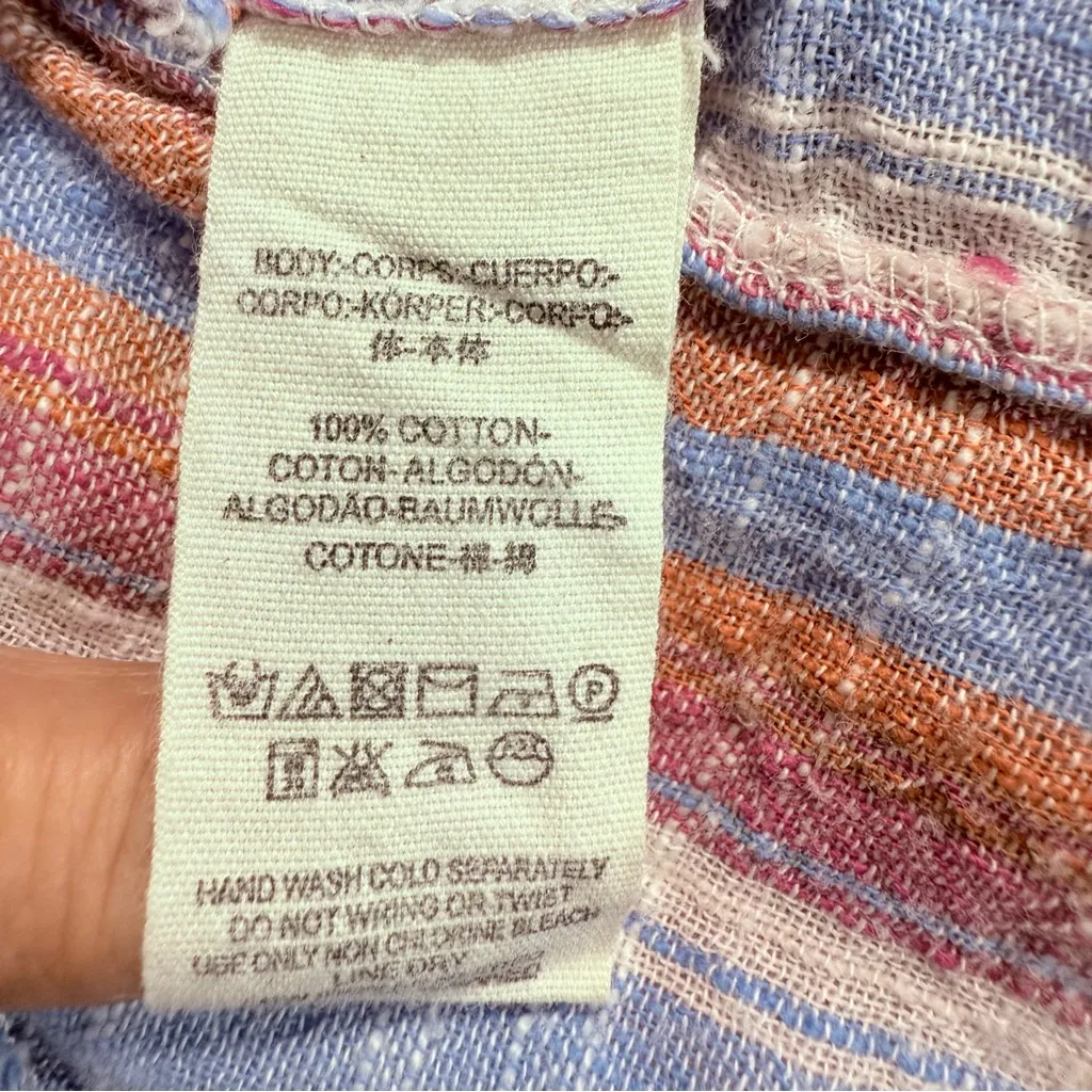 Free‎ People Summer Nights Blue Lagoon Oversized Striped Tunic Top Minidress S - Image 8